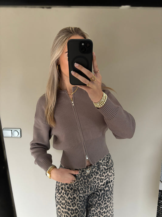 Zipper Knit - Taupe