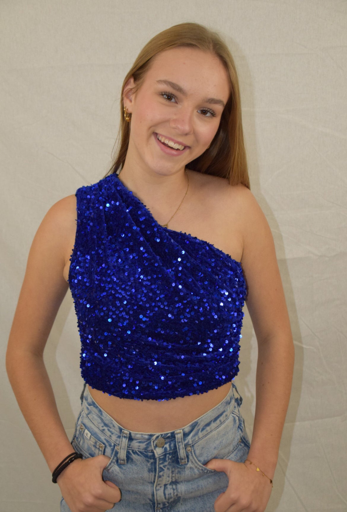 Sequin Top - Blue