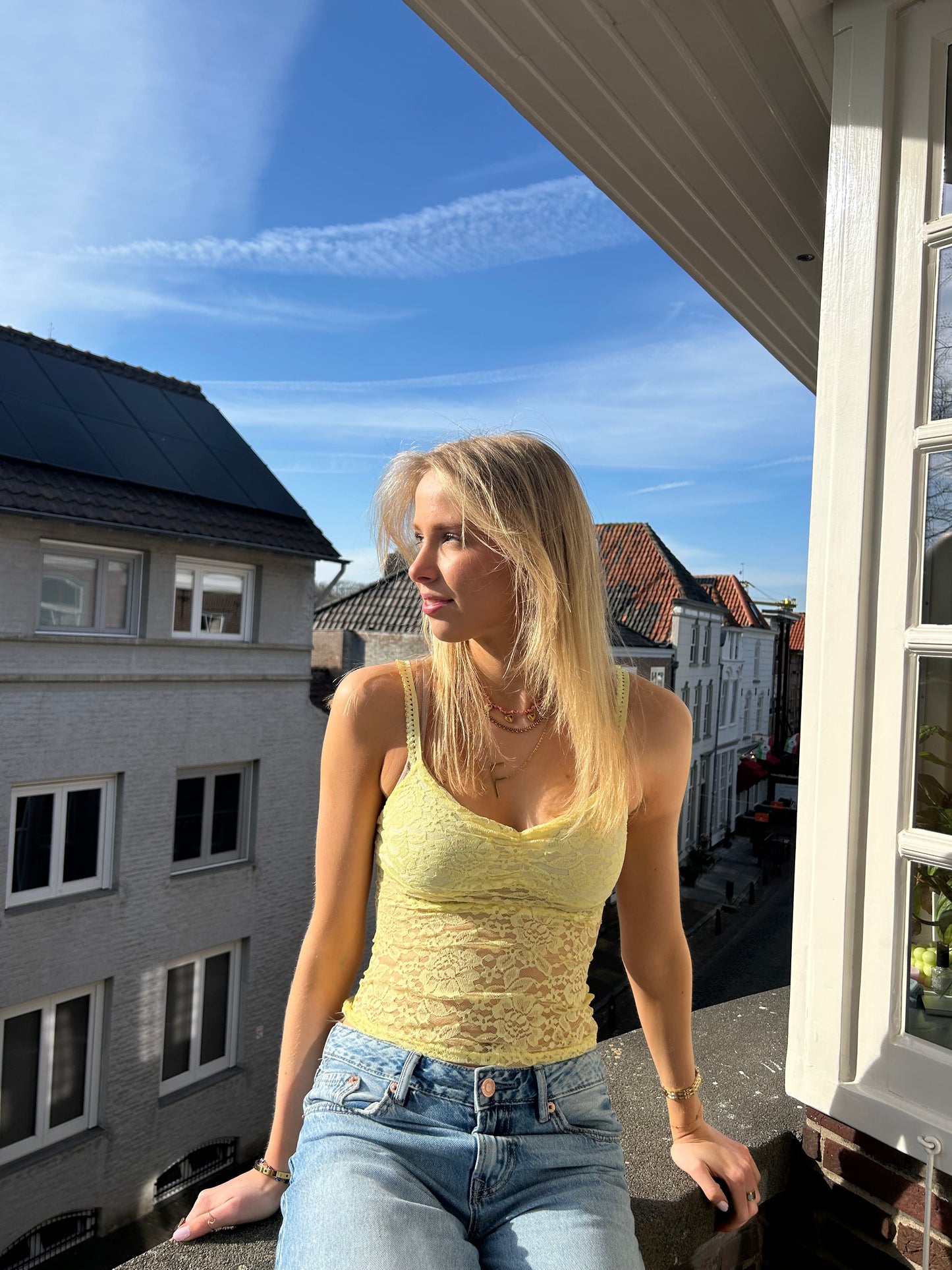 Cora Lace top - Yellow